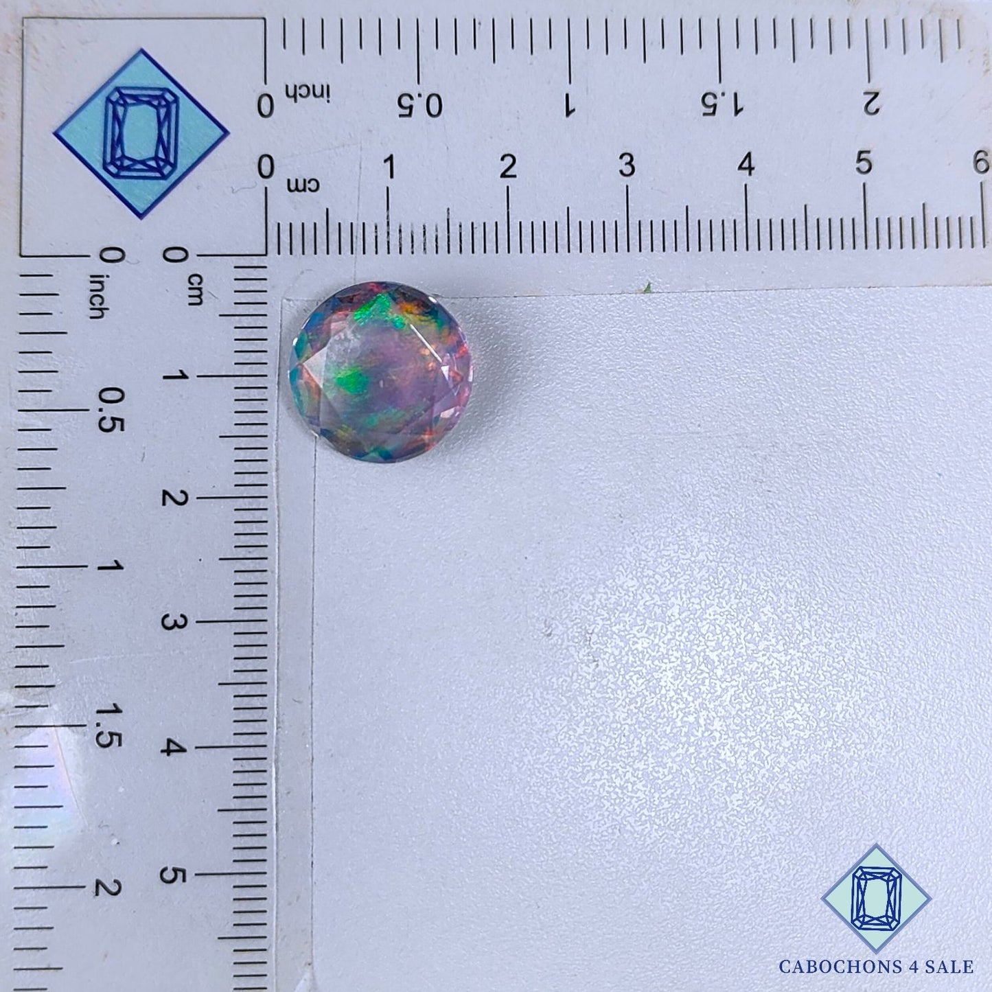 Aurora Opal + Crystal Quartz Doublet Gemstone  Round Doublets 14*7mm available for sale