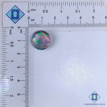 Aurora Opal + Crystal Quartz Doublet Gemstone  Round Doublets 14*7mm available for sale