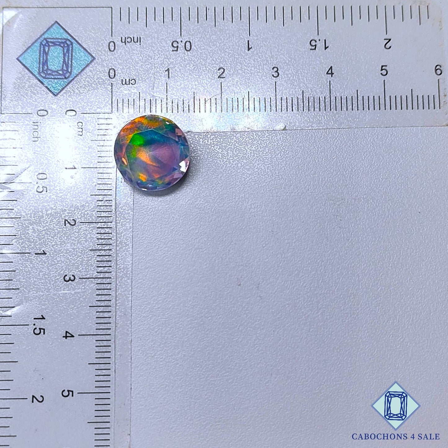 Dobletes de piedras preciosas redondas de ópalo Aurora + cuarzo cristal, 13 x 7 mm, disponibles para la venta