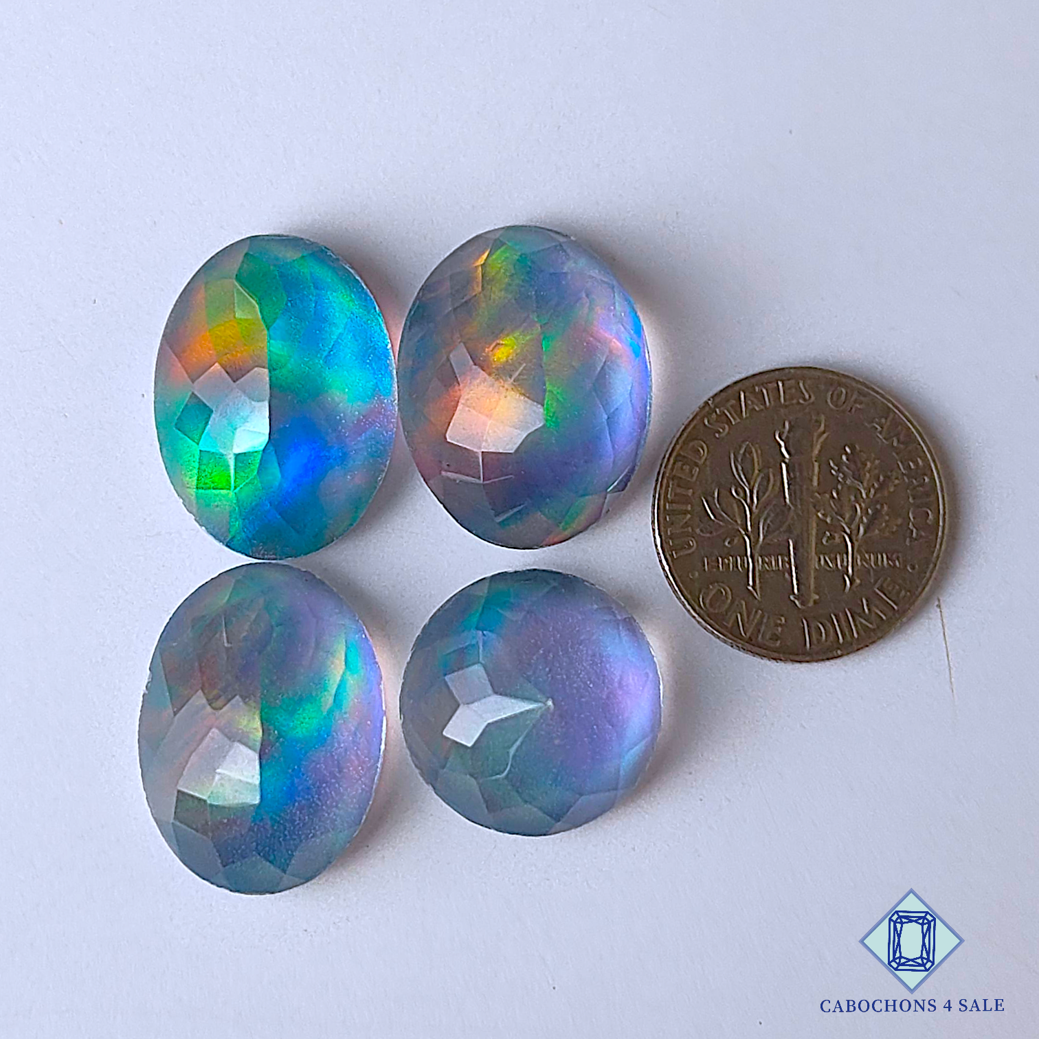 Aurora Opal + Crystal Quartz Doublets