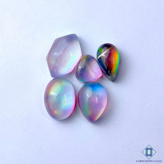 Aurora Opal + Crystal Quartz Doublets