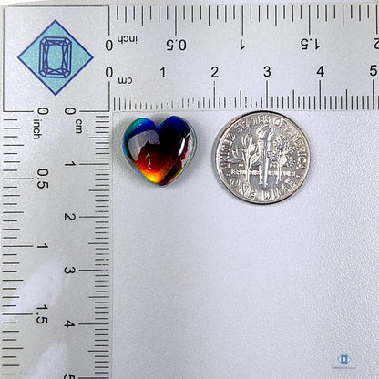 Aurora Opal +  Crystal Quartz Doublets Heart Carvings