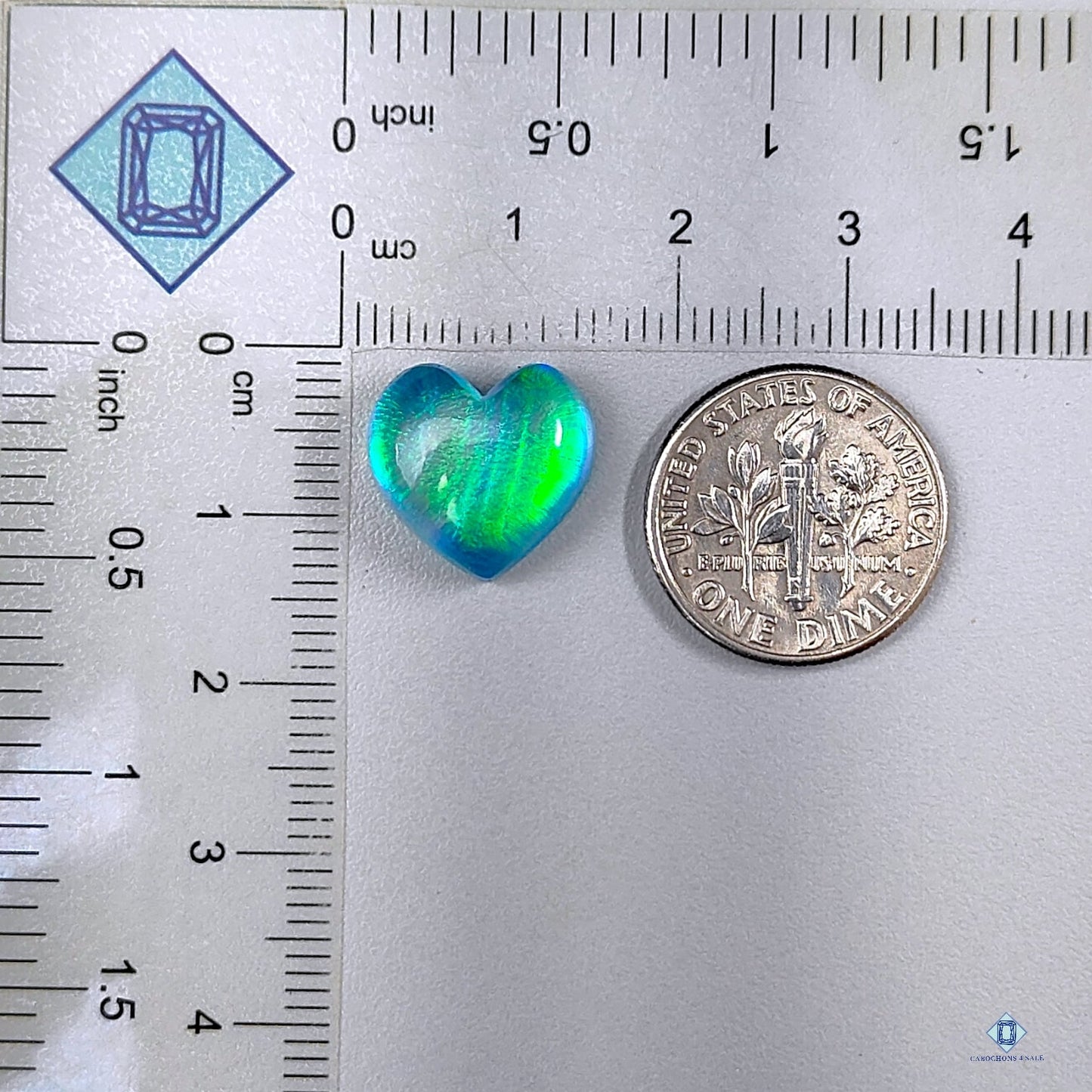 Aurora Opal +  Crystal Quartz  Heart Carvings