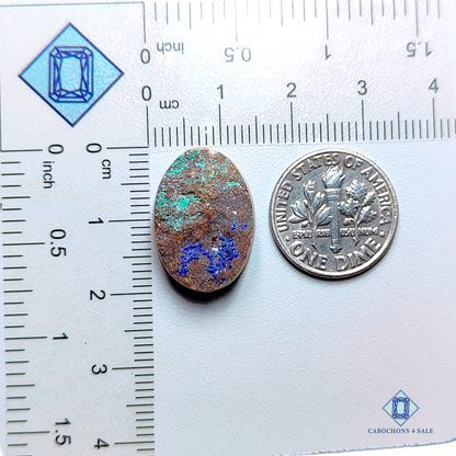 Azurite-oval-Druzy