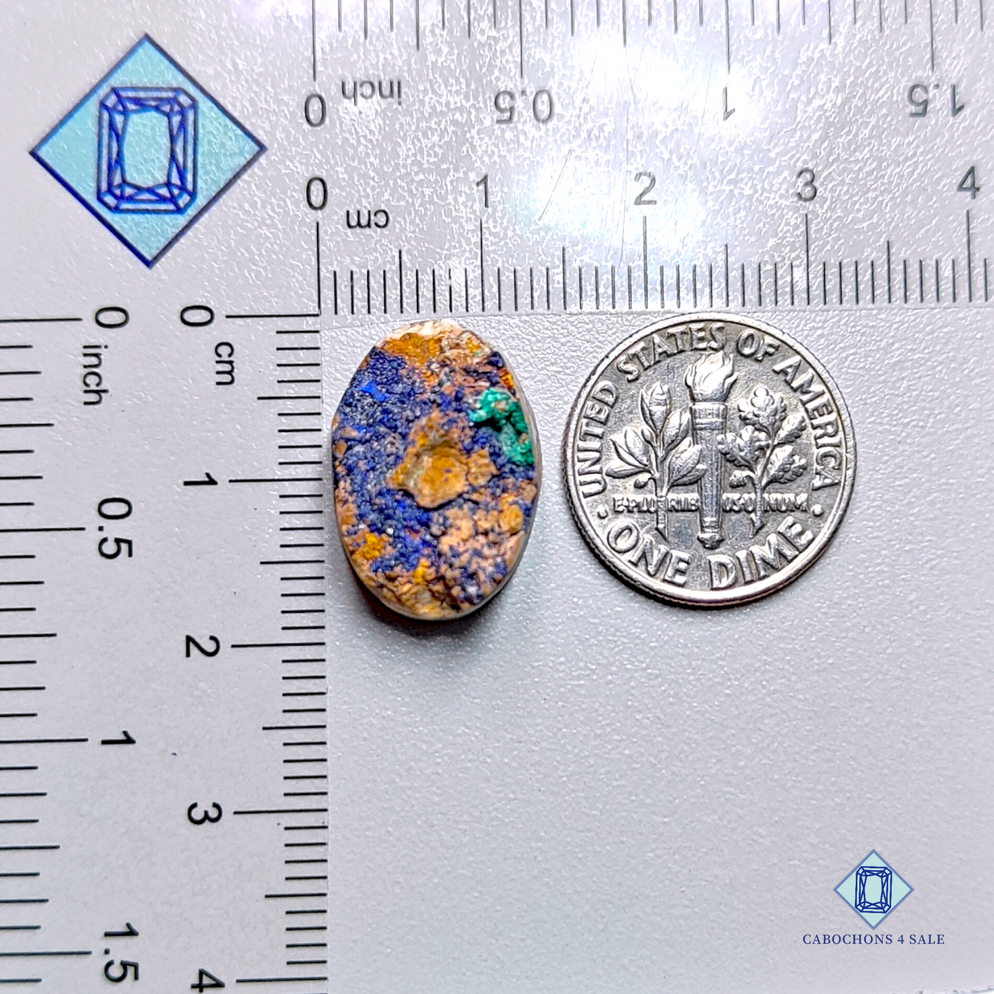 Azurite oval Druzy