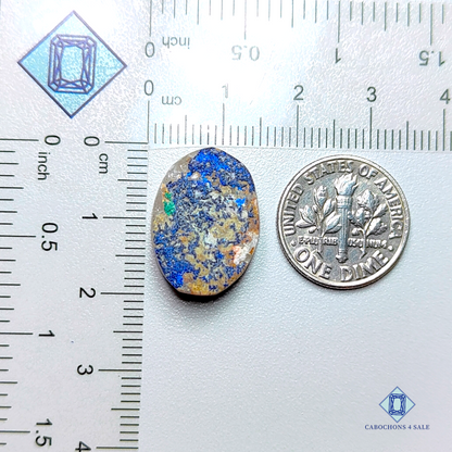 Azurite-oval-Druzy