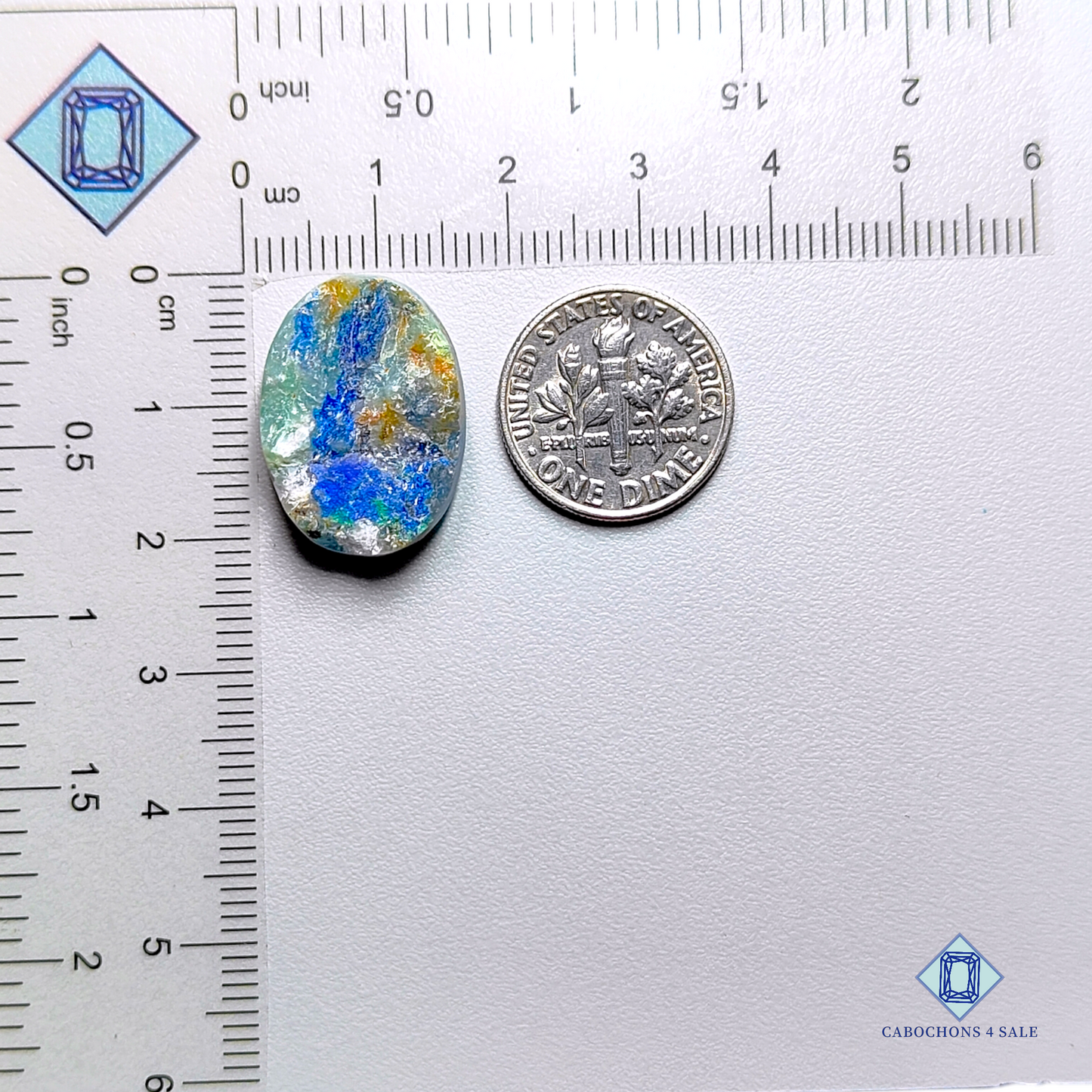 Azurite-oval-Druzy