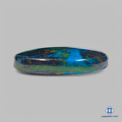 Natural Azurite Chrysocolla Gemstone Pear Cabochons 34*29*6mm from Brazil available for sale