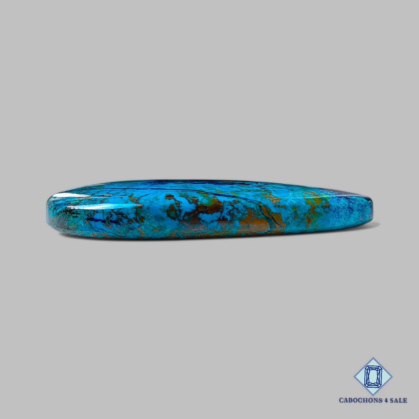 Cabujones de azurita crisocola natural en forma de pera, 52 x 33 x 7 mm, de Perú, disponibles para la venta.