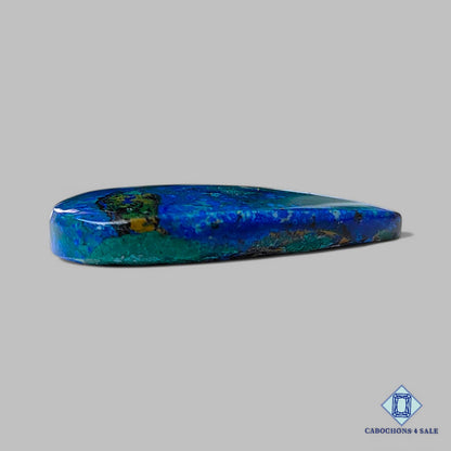 Cabujones de pera de piedra preciosa de malaquita azurita natural de 34 x 26 x 6 mm, procedentes de Marruecos, disponibles para la venta.