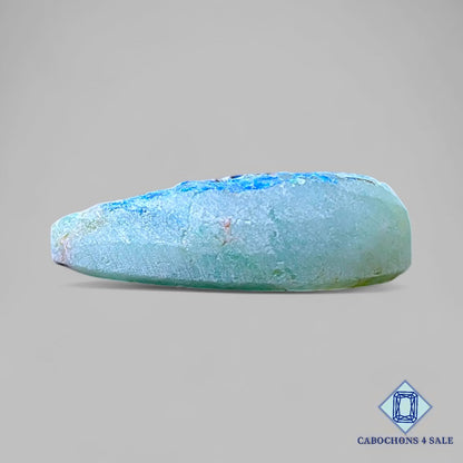 Piedra preciosa de malaquita azurita natural en forma de pera drusa de 27 x 17 x 8 mm, procedente de la República Democrática del Congo, disponible para la venta.