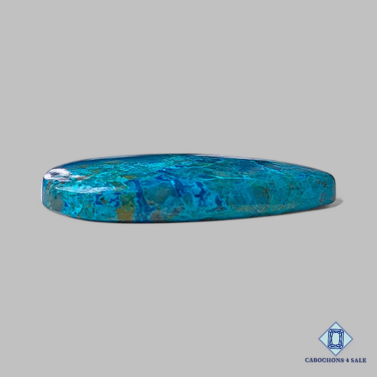 Natural Azurite Shattuckite Gemstone Pear Cabochons 36*26*6mm from Namibia available for sale