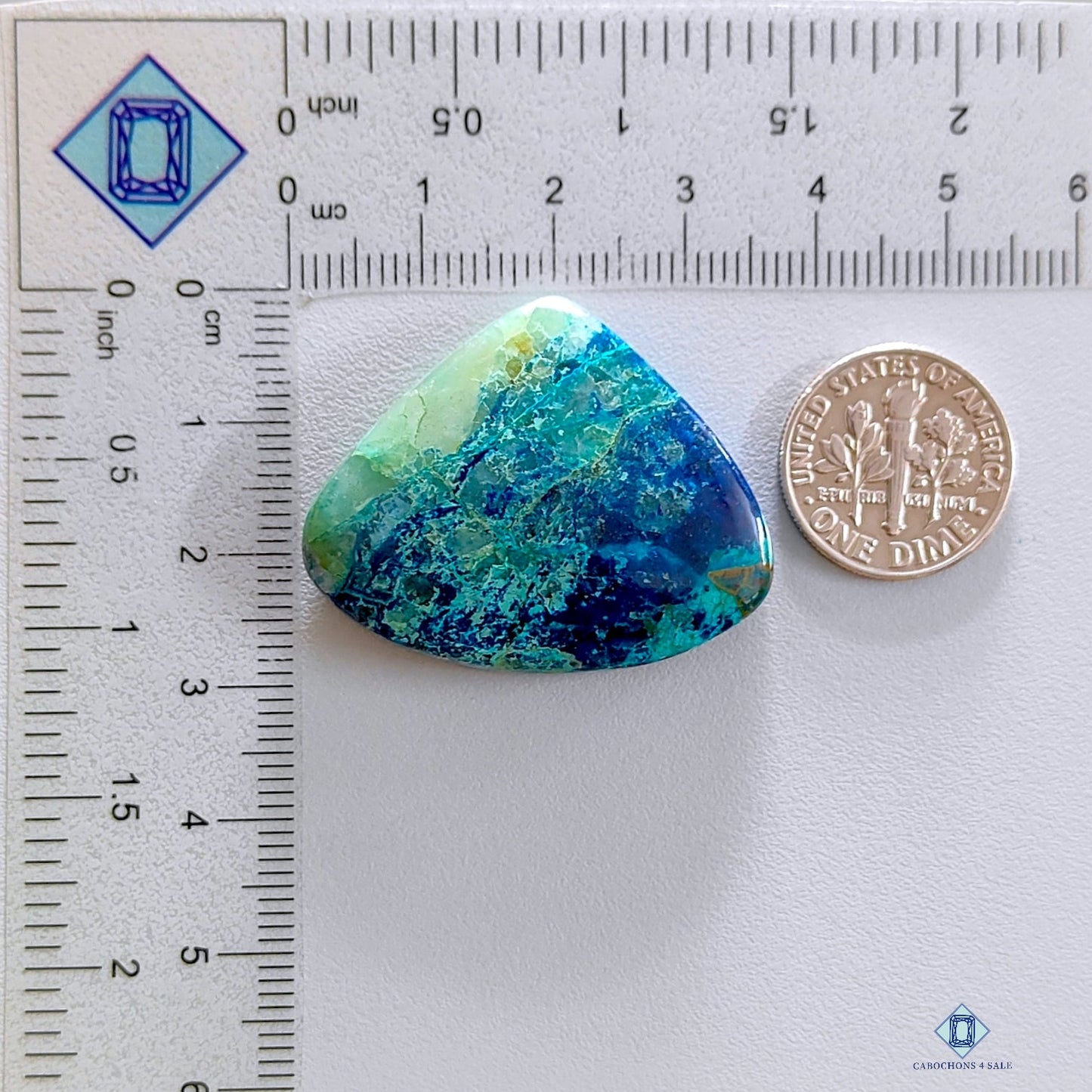 Azurite Shattuckite Pear Cabochons