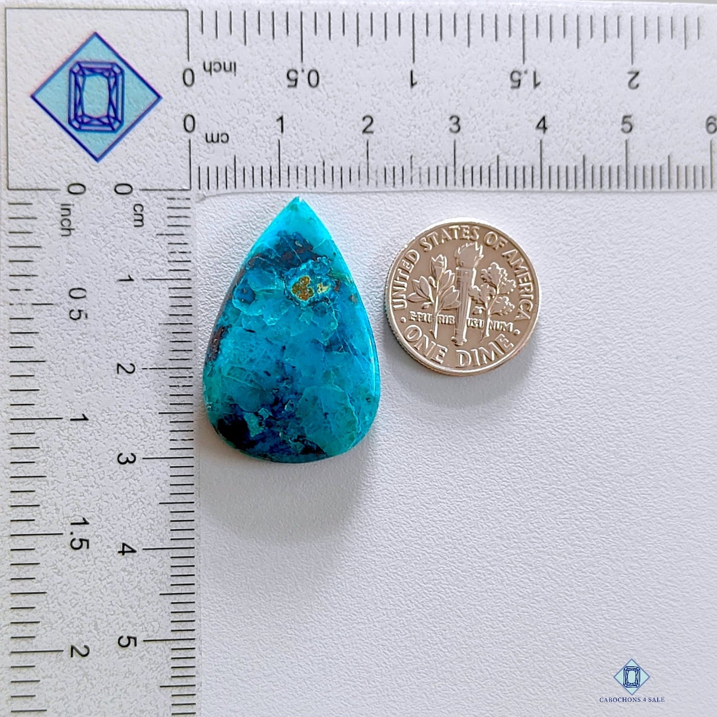 Azurite Shattuckite Pear Cabochons