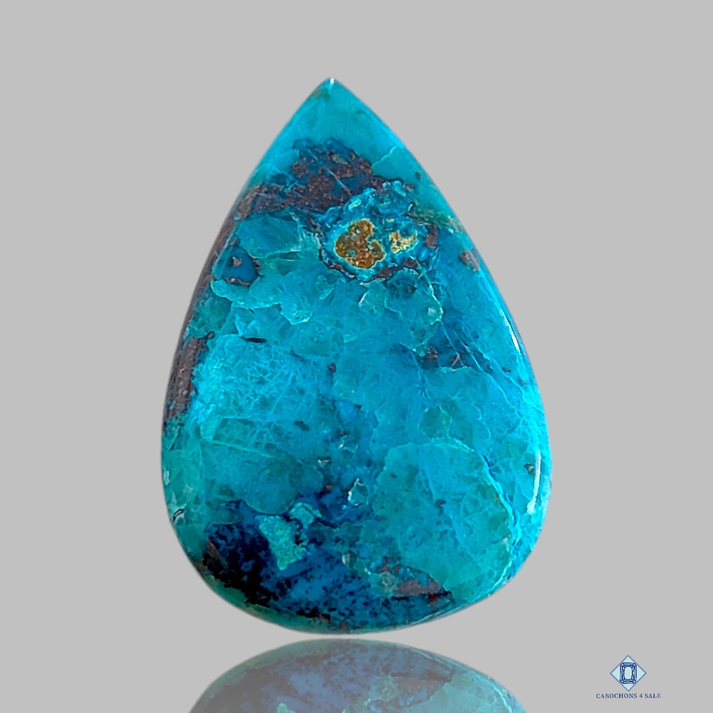 Azurite Shattuckite Pear Cabochons