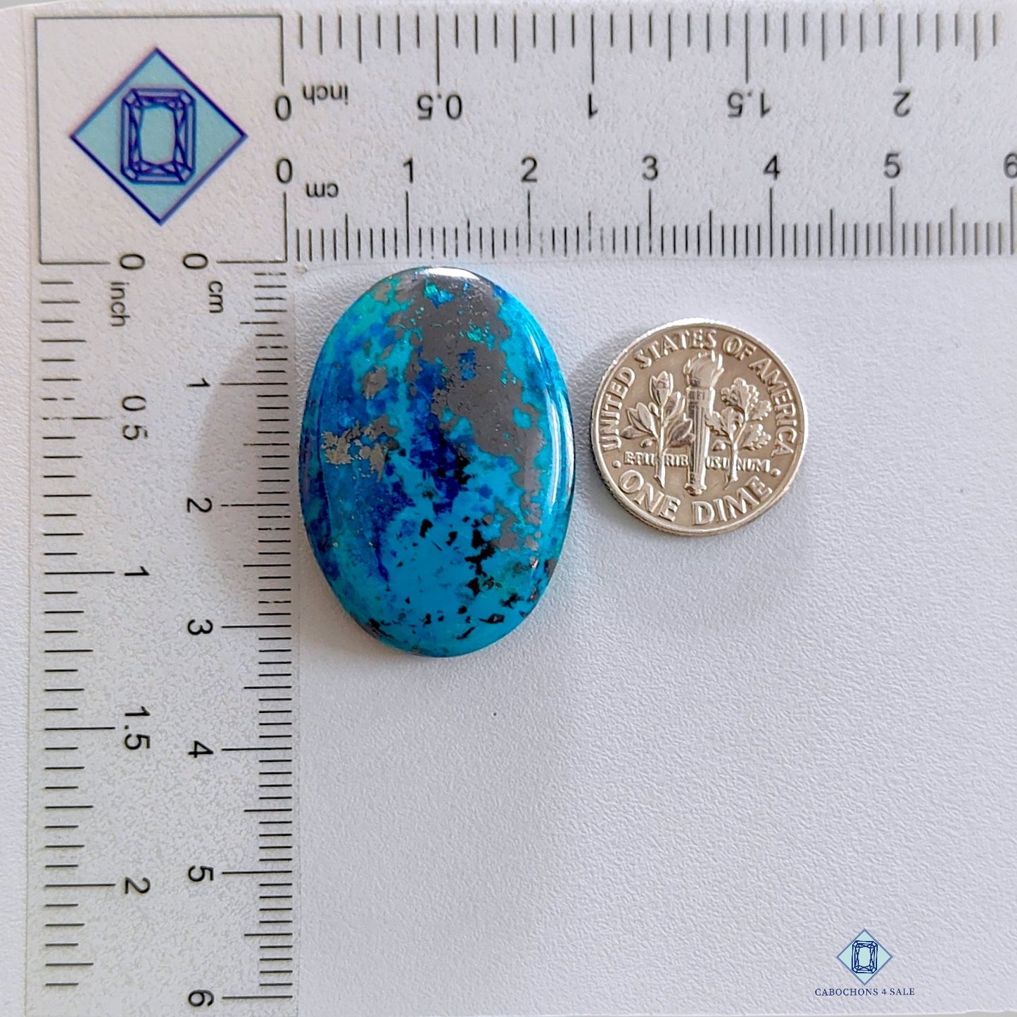 Azurite Shattuckite Oval Cabochons