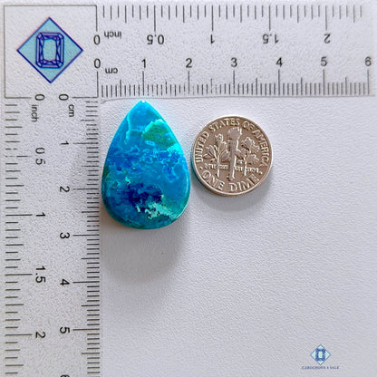 Azurite Shattuckite Pear Cabochons