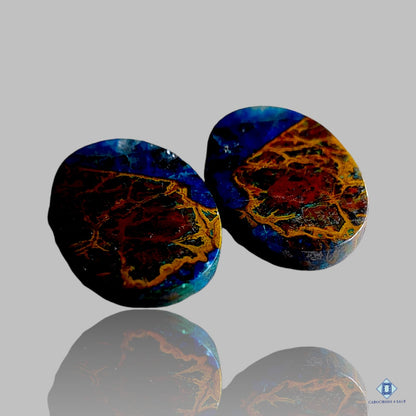 Azurite Shattuckite Oval Pairs