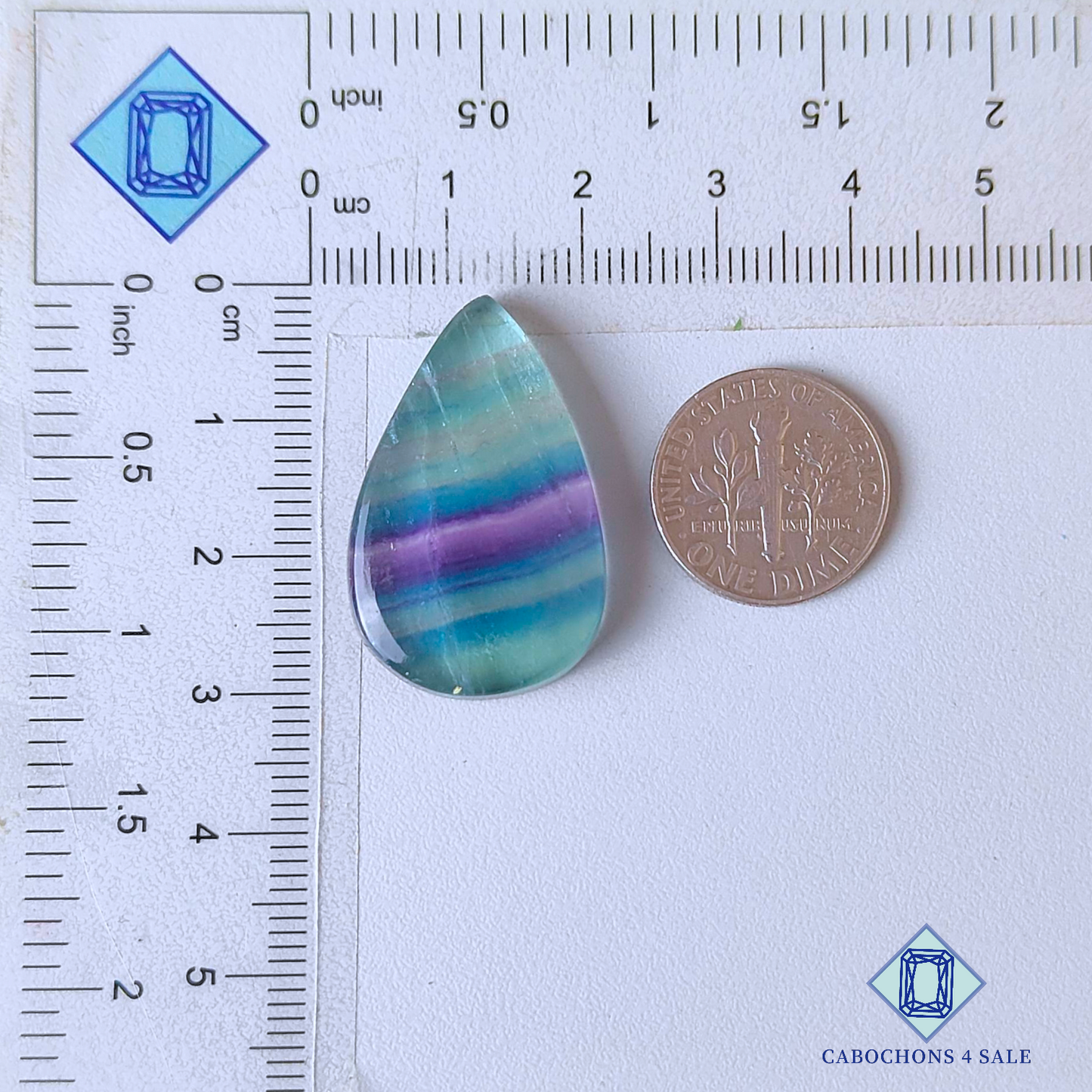Banded Fluorite Pear Cabochons