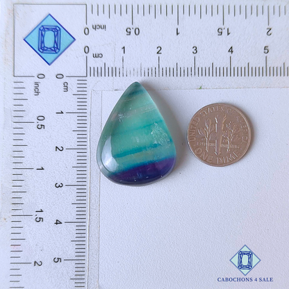 Banded Fluorite Pear Cabochons