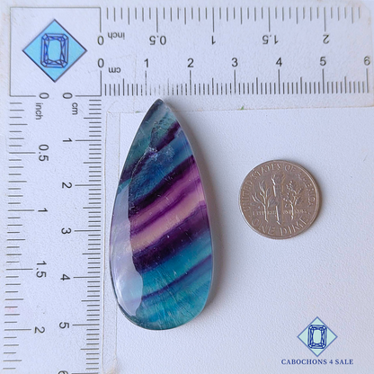 Banded Fluorite Pear Cabochons