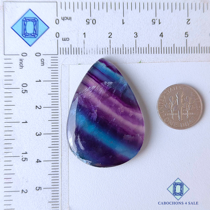 Banded Fluorite Pear Cabochons