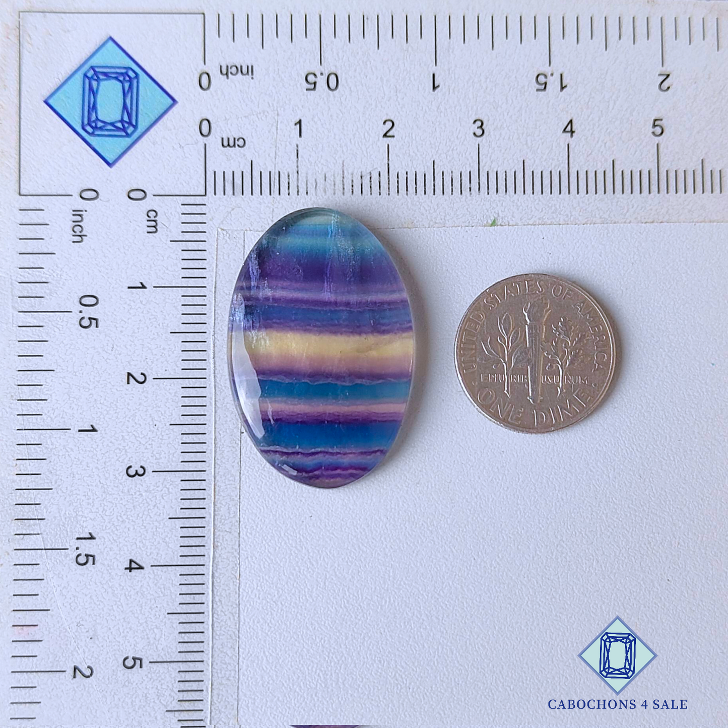 Banded Fluorite Oval Cabochons