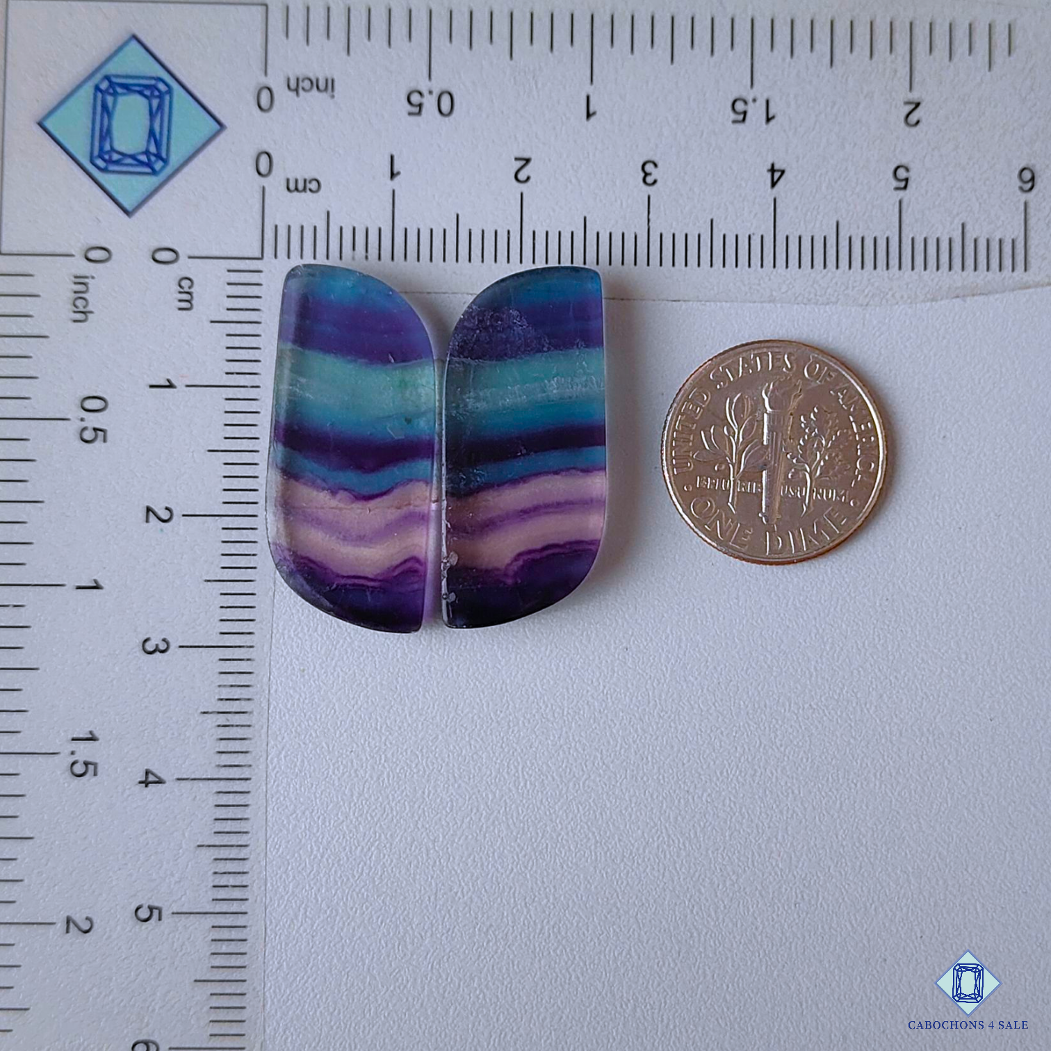 Banded Teal Blue Fluorite