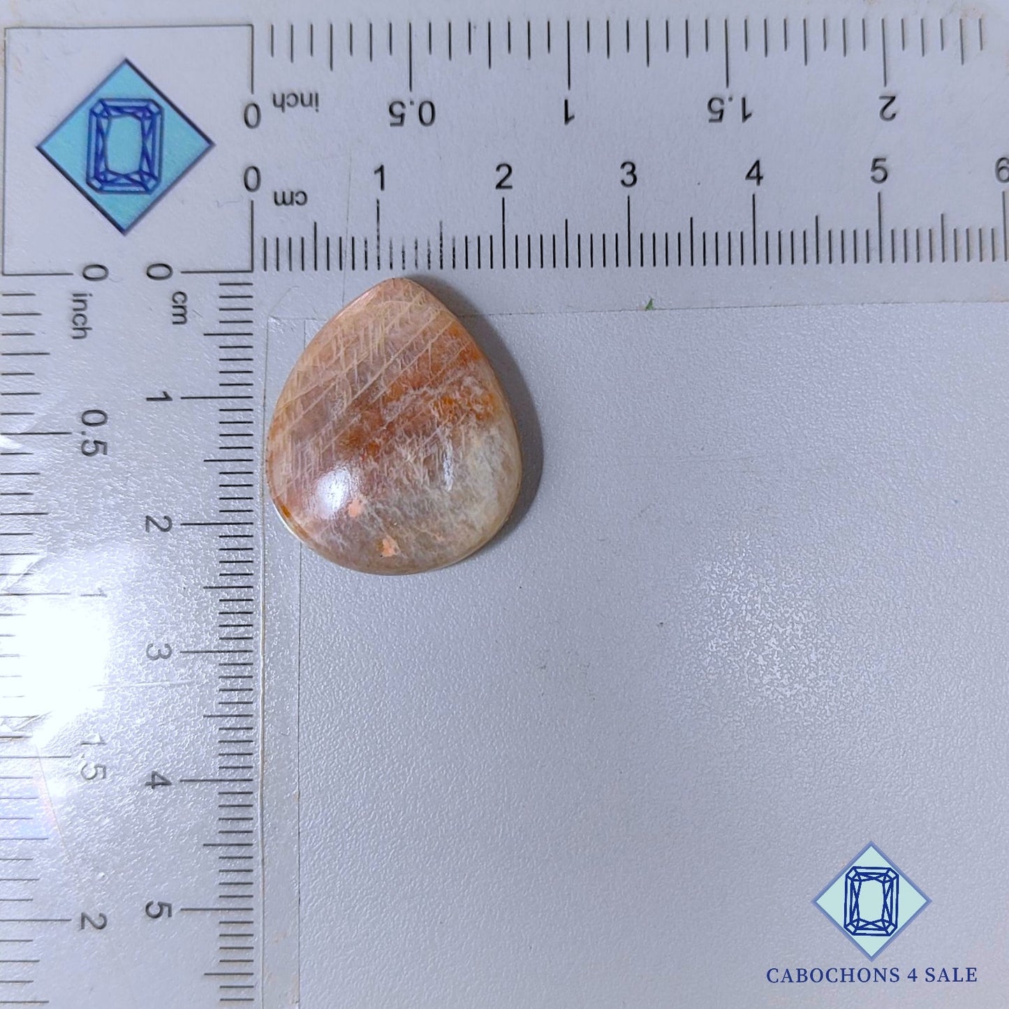 Cabujones de pera de belomorita (piedra lunar + piedra solar)