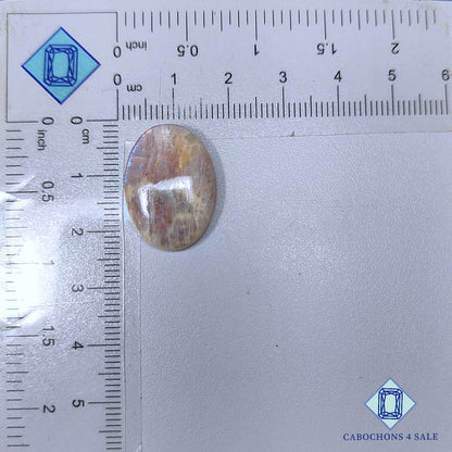 Cabujones ovalados de belomorita (piedra lunar y piedra solar)