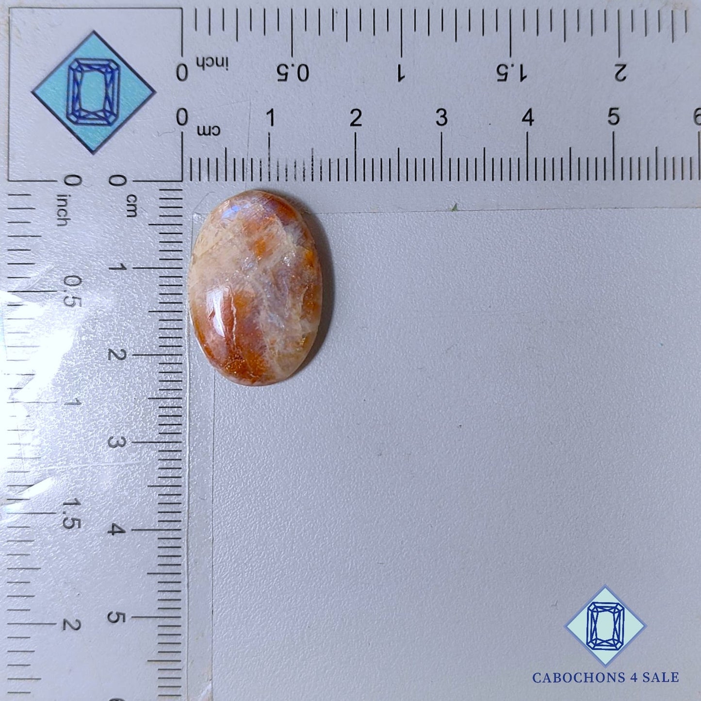 Cabujones ovalados de belomorita (piedra lunar y piedra solar)