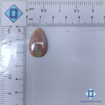 Cabujones de pera de belomorita (piedra lunar + piedra solar)