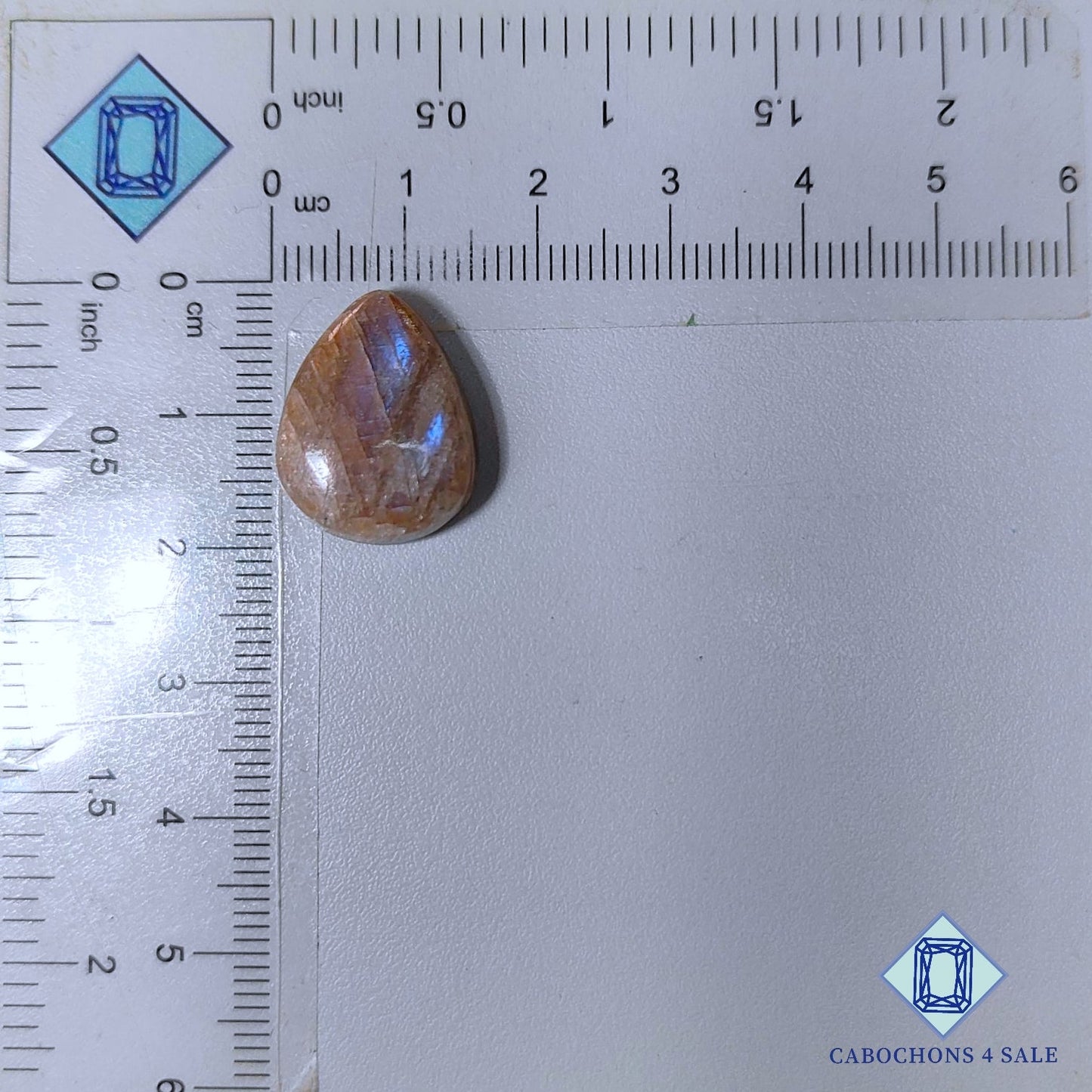 Belomorite (Moonstone + Sunstone) Pear Cabochons