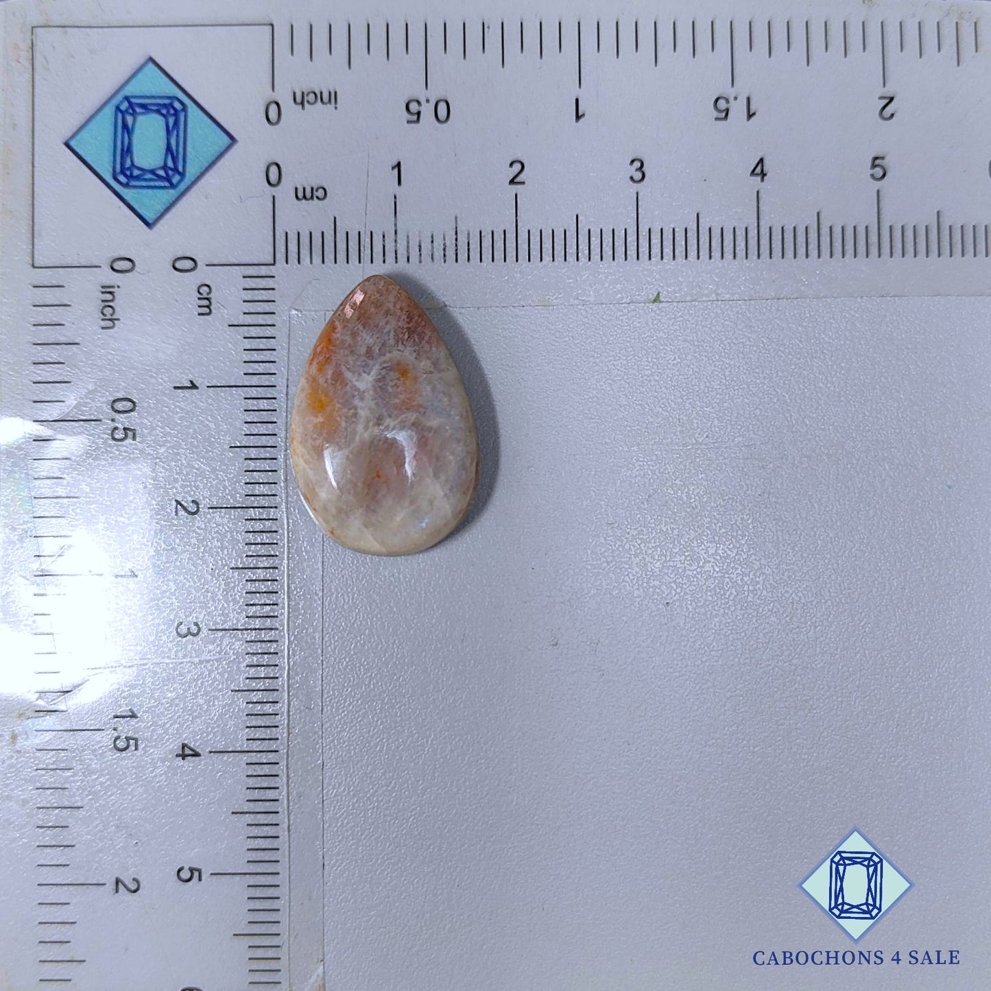 Belomorite (Moonstone + Sunstone) Pear Cabochons