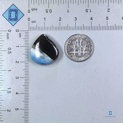 Cabujones de pera de ópalo azul bicolor