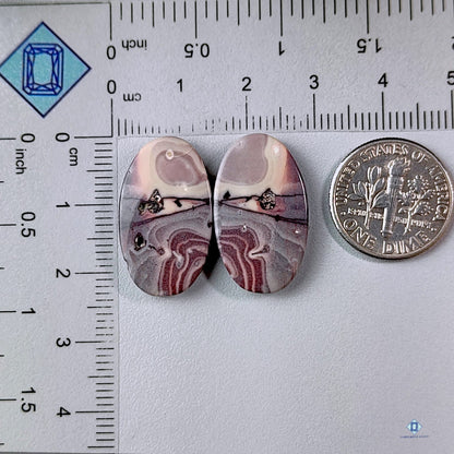 Porcelain Jasper Oval Pairs