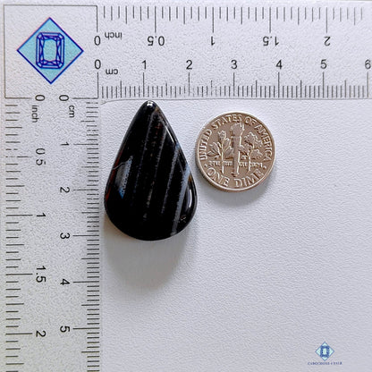 Black Banded Onyx Pear Cabochons