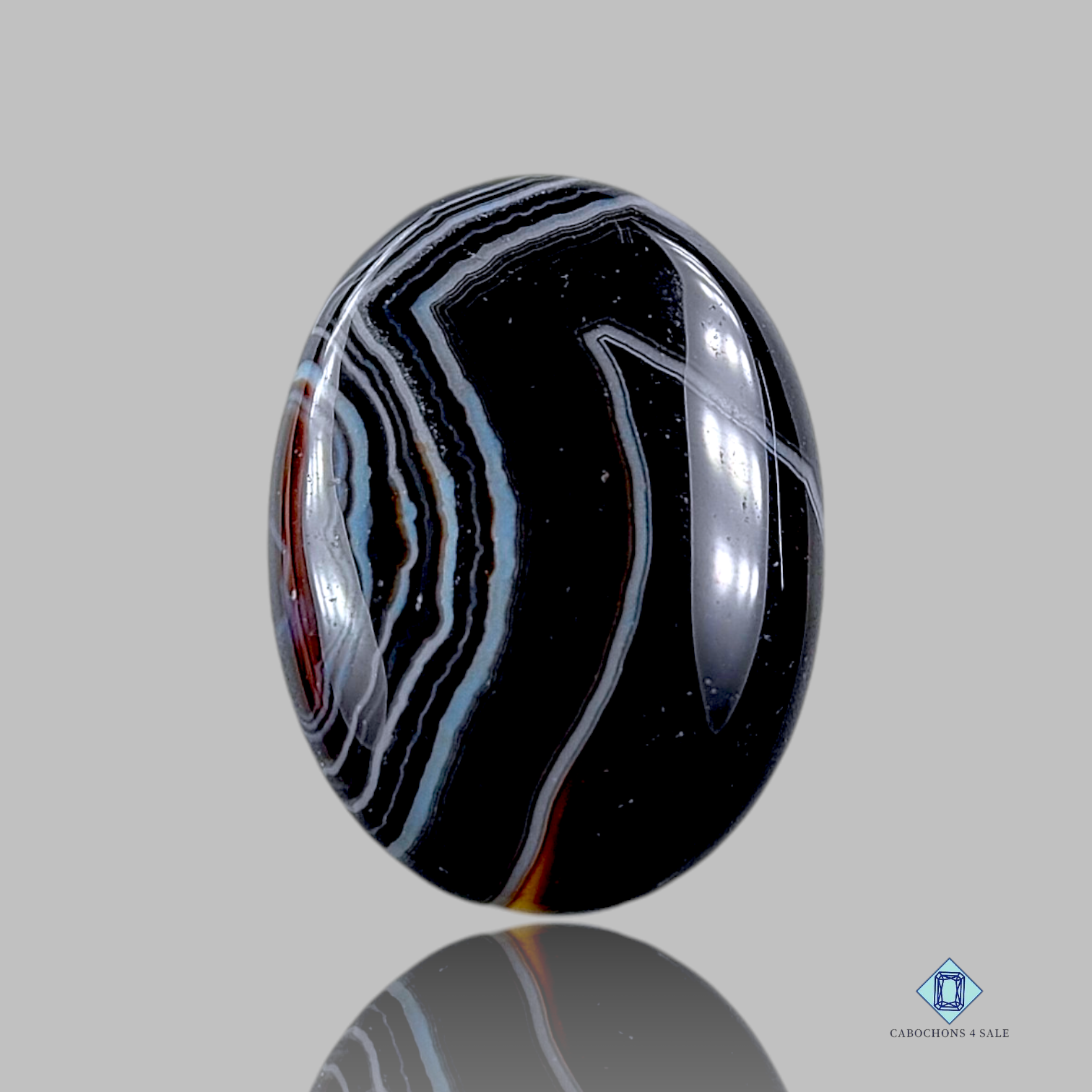 black,cabochons,oval,Black Banded Onyx,30-35mm