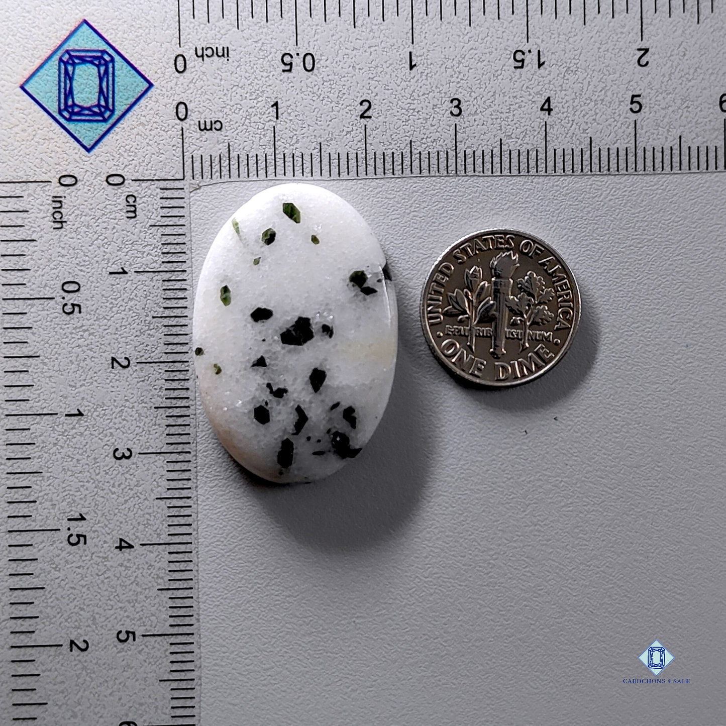 Black Dot Agate-oval-Cabochons