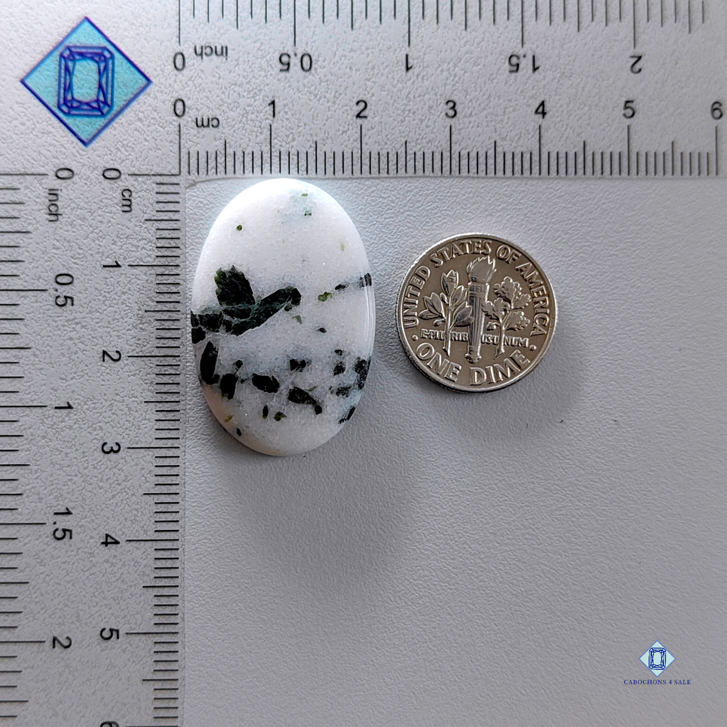 Black Dot Agate Oval Cabochons