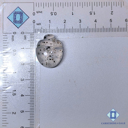 Natural Black Dot Quartz Gemstone  Fancy Carvings 21*17*8mm from Brazil available for sale