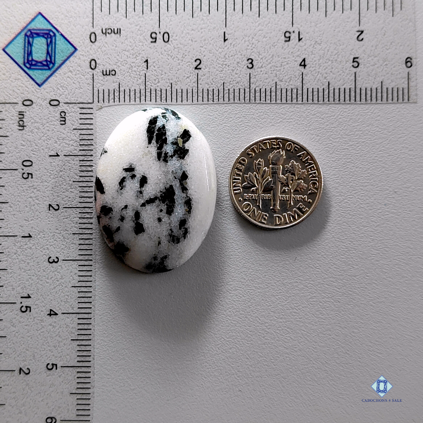 Black Dot agate-oval-Cabochons