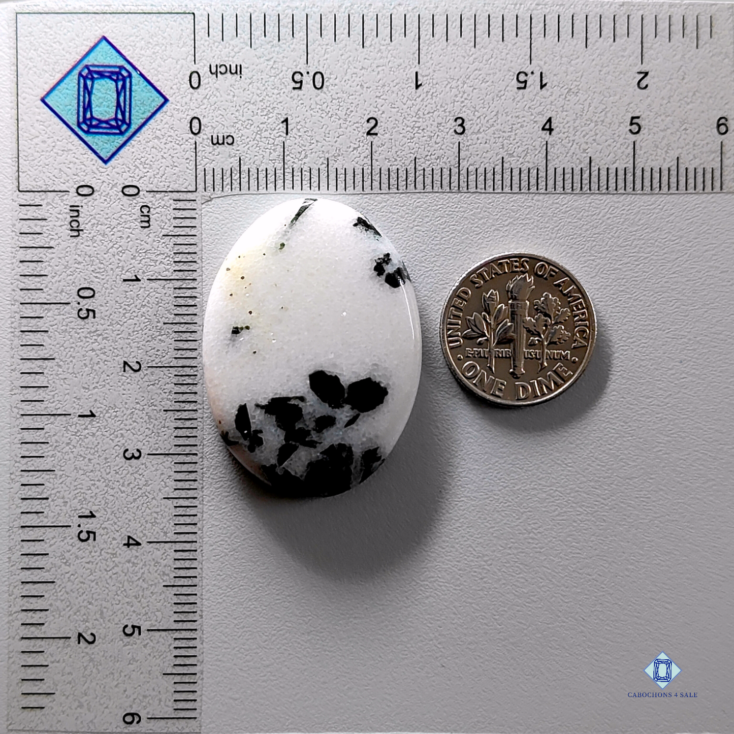 Black Dot agate-oval-Cabochons