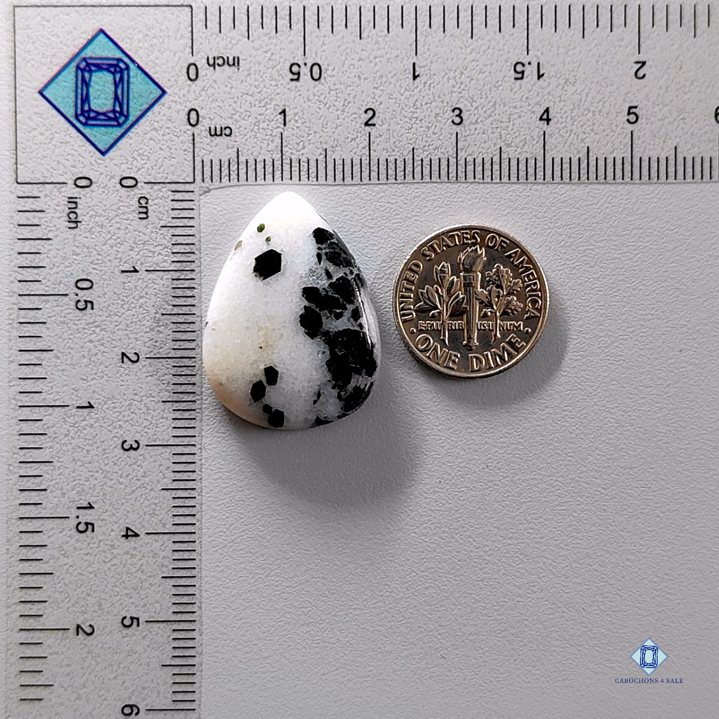 Black Dot agate-oval-Cabochons