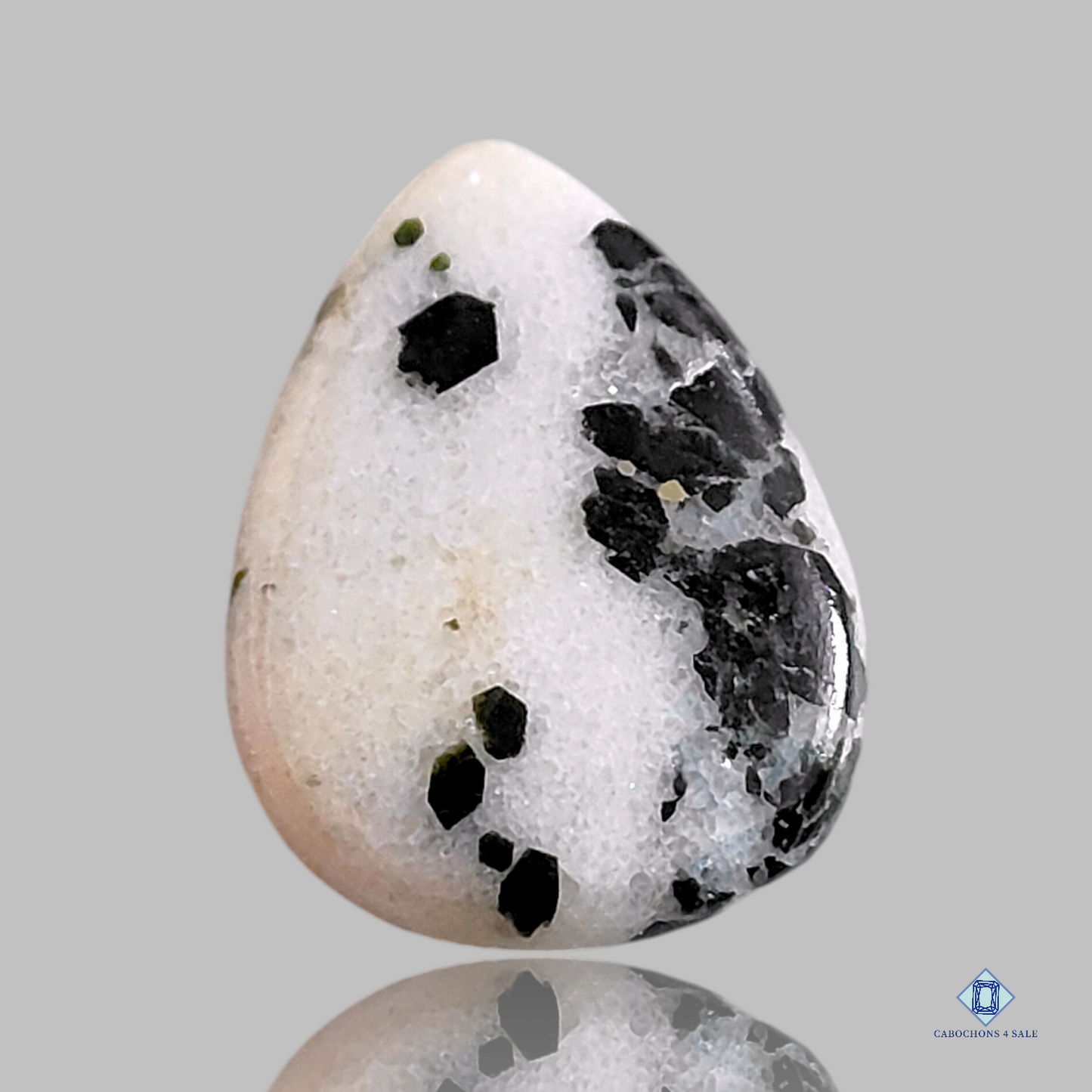 Black Dot agate-oval-Cabochons