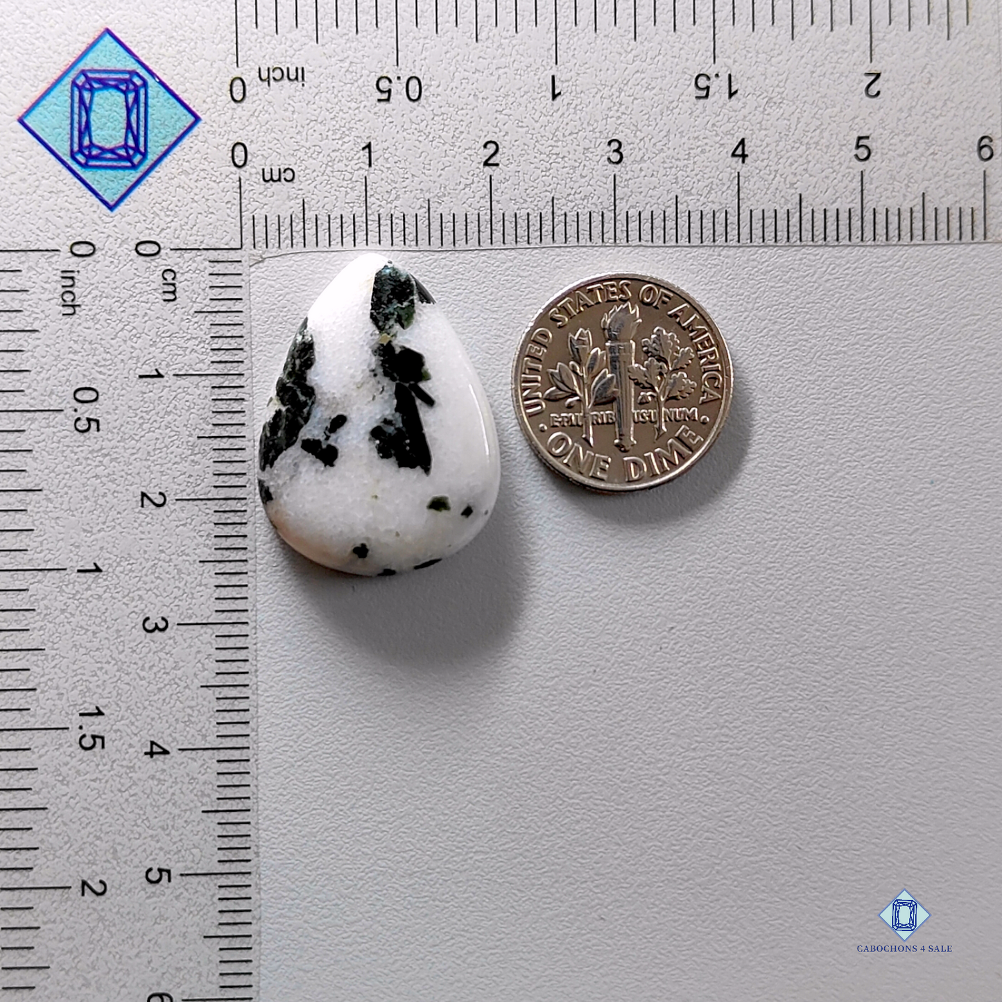 Black Dot agate pear Cabochons