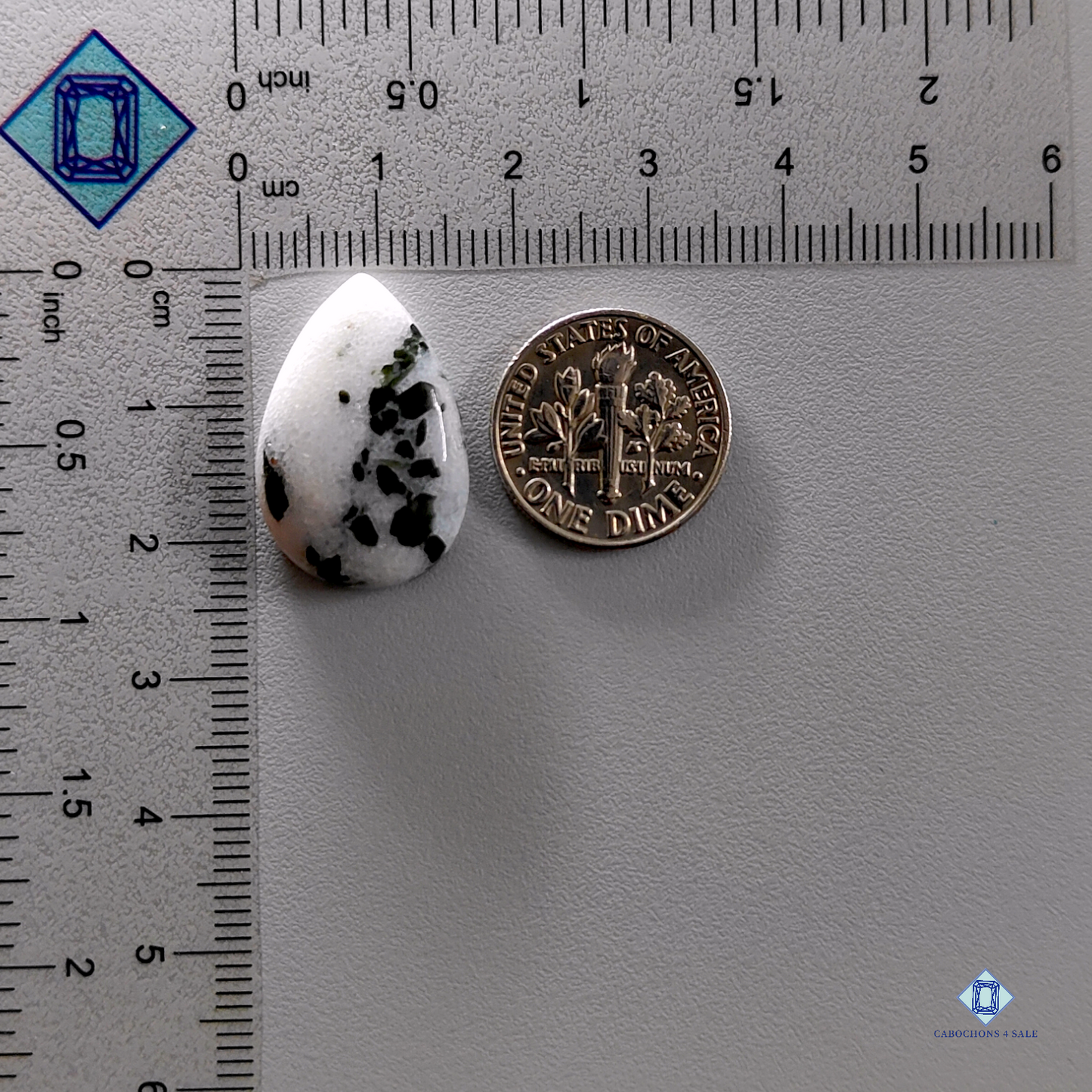 Black Dot agate pear Cabochons