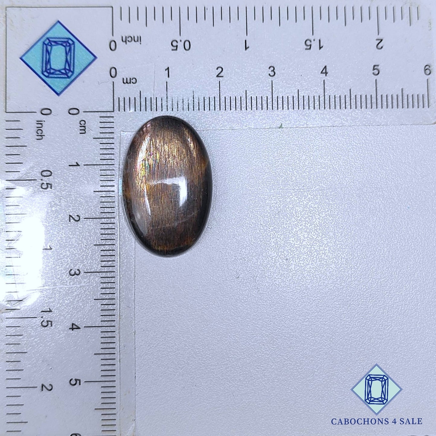 Black Meteor Shower Sunstone Oval Cabochons