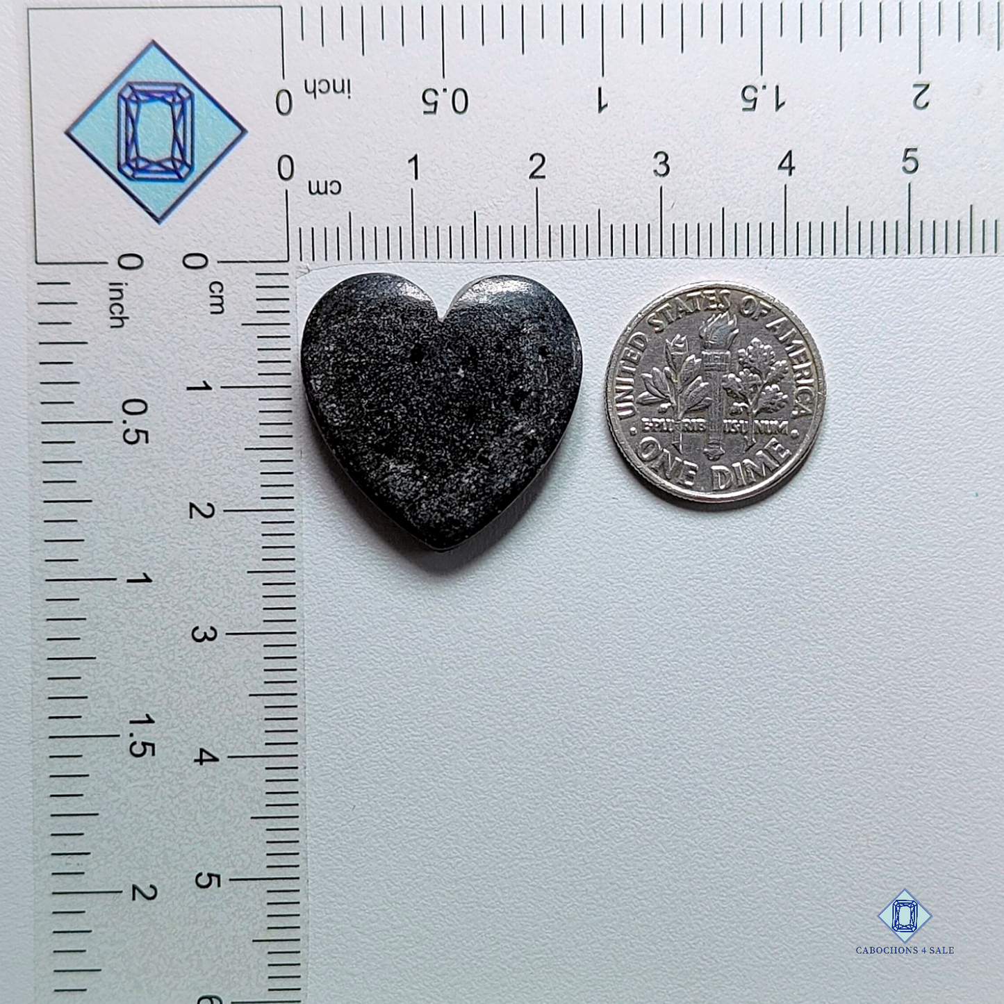 Black Mica-Heart-Cabochons