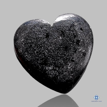 Black Mica-Heart-Cabochons